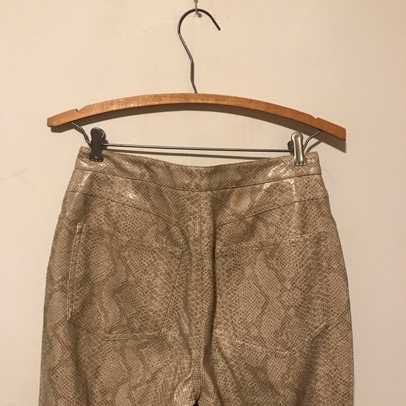 Vintage 1990 Beige Snake Print Pants - Picture 4 of 4